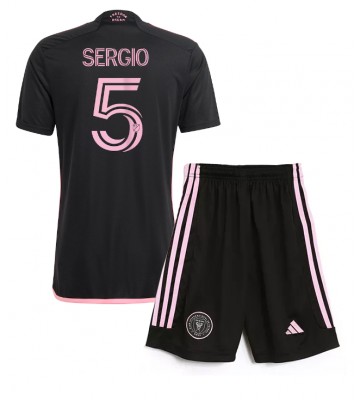 Inter Miami Sergio Busquets #5 Venkovní dres komplet pro Děti 2024-25 Krátkým Rukávem (+ Krátké kalhoty)